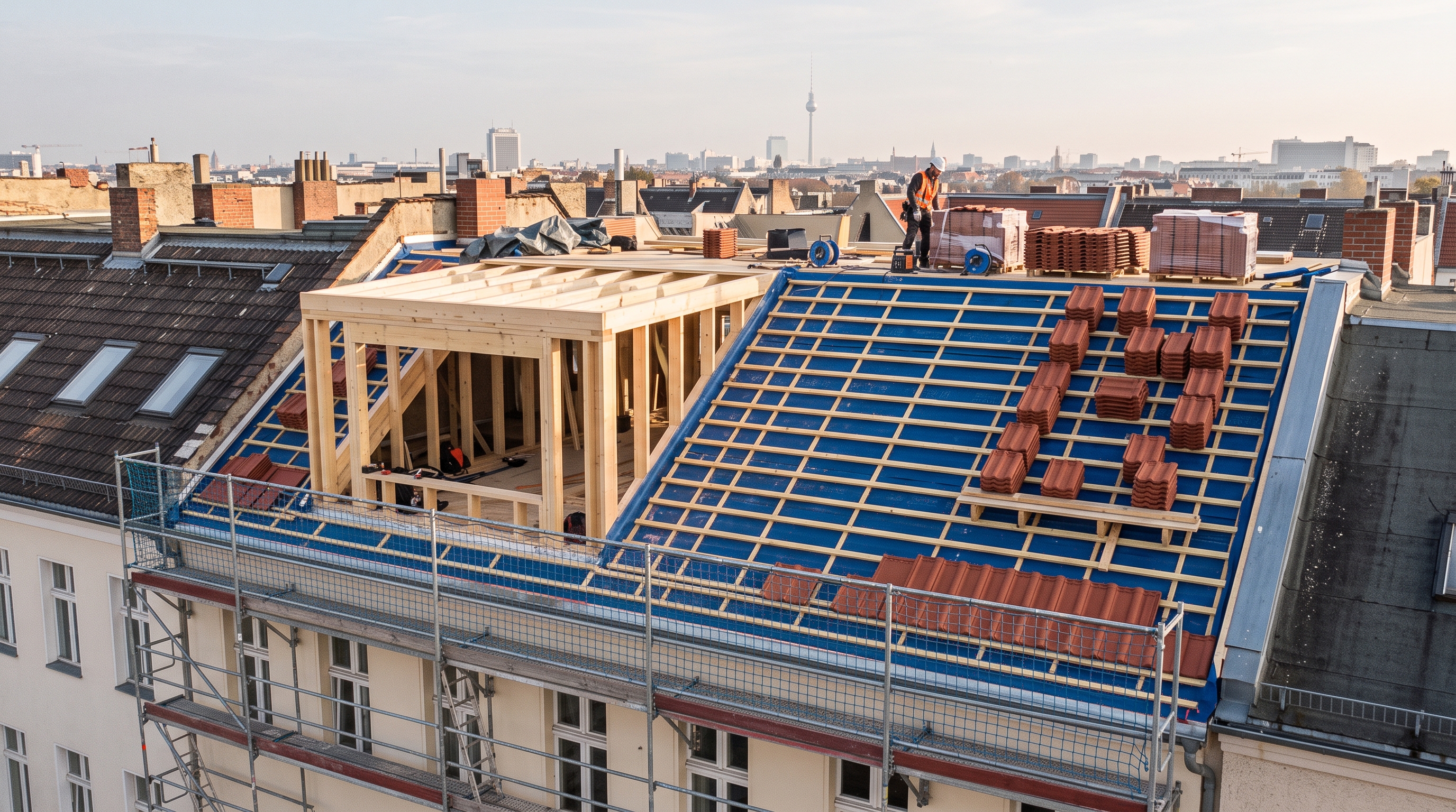 Dachsanierung und Ausbau am Berliner Dachstuhl